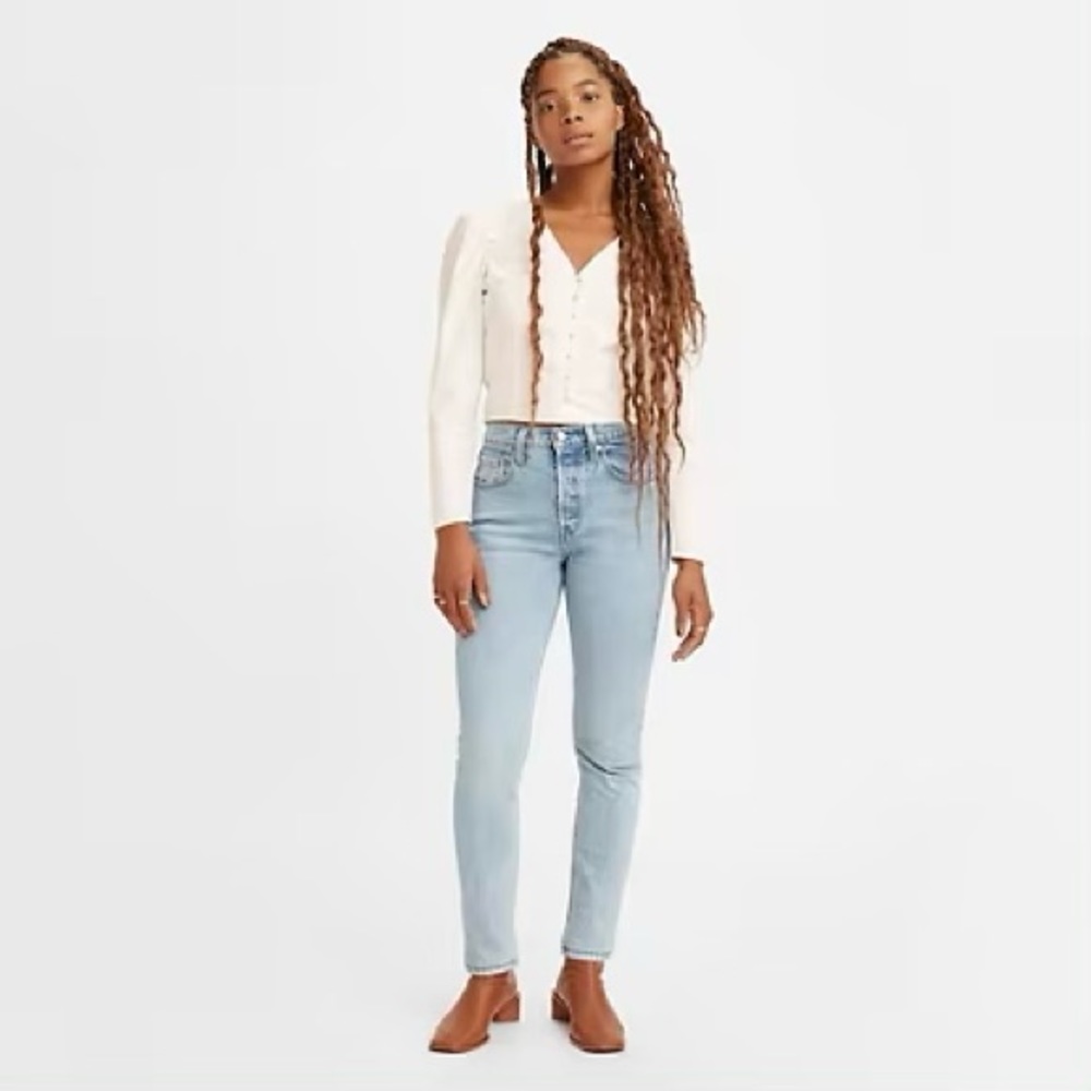 NWT Levi’s Premium 501 High Rise Skinny Light Wash 100% Cotton Jeans